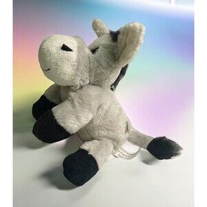 Hug Fun Donkey Mule Plush Stuffed Animal Laughing Toy Gray White Black